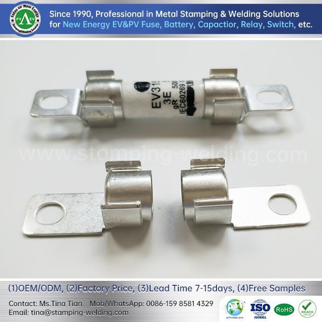 Tennlödningskontakt för EV-säkring